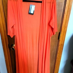 New rusty orange Crazy Train sheer duster size 2X